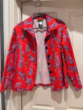 NOOWORKS Cropped Jacket - Cat Print Size Large